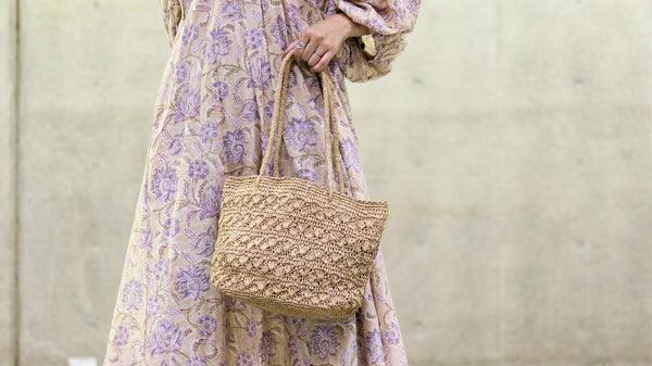 IVAHONA - 馬達加斯加手織|手提鏤空手袋 - 平行進口