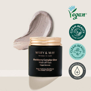Mary & May - 黑莓 + 紅茶抗皺柔膚泥膜 125g | Vegan 純素配方 - 平行進口