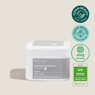 Mary & May - Hyaluronic Panthenol Hydra Mask Pack 玻尿酸 + 泛醇深層補濕面膜 30塊 - 平行進口