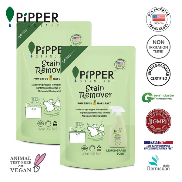 PiPPER Standard - 【2包】鳳梨酵素萬用去霉去漬劑補充裝|檸檬草香 325ml