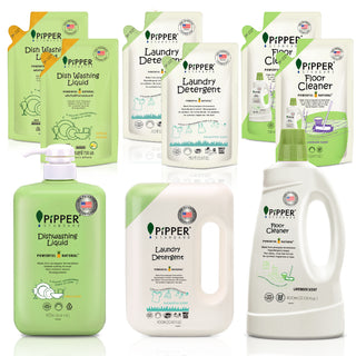 PiPPER Standard - 品牌感謝祭C｜洗潔精連補充裝2包、地板清潔劑連補充裝2包、尤加利葉香洗衣液連補充裝2包