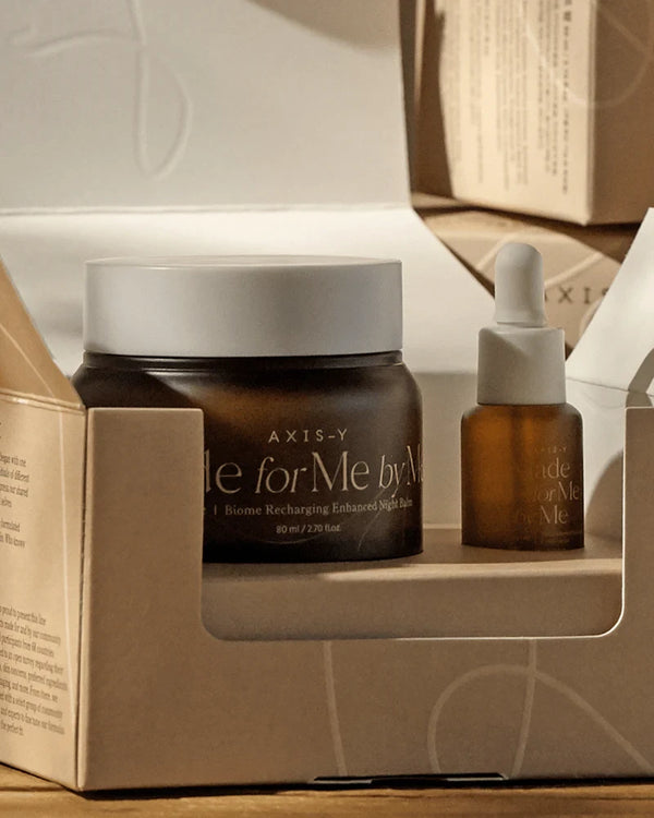 AXIS-Y - 【Ay&me 系列】Biome Recharging Night Renewal Set 晚間益生煥膚組合裝 (晚霜 80ml  + 滋養液 7ml )|Vegan 純素配方 - 平行進口
