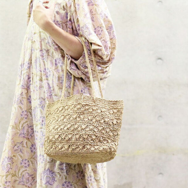 IVAHONA - 馬達加斯加手織|手提鏤空手袋 - 平行進口