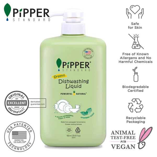 PiPPER Standard - 防敏感 天然菠蘿酵素洗潔精 900ml|薄荷香