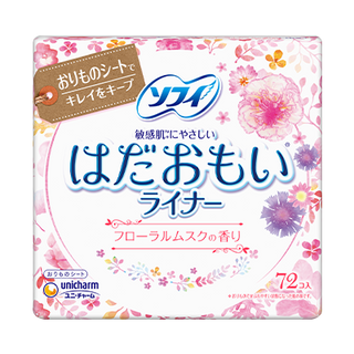 Unicharm - Sofy 敏感肌系列纖薄柔軟護墊 14cm 72枚|花麝香|敏感肌適用 - 平行進口