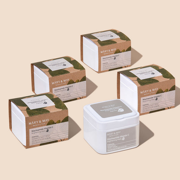 Mary & May - Niacinamide Vitamin C Brightening Mask Pack 煙酰胺 +維他命C美白補濕面膜| Vegan 純素配方 30 塊 - 平行進口
