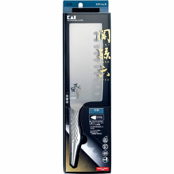 貝印 Kai - 日本製關孫六|不鏽鋼一體成形|中式廚刀 165mm - 平行進口