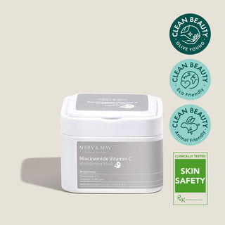 Mary & May - Niacinamide Vitamin C Brightening Mask Pack 煙酰胺 +維他命C美白補濕面膜| Vegan 純素配方 30 塊 - 平行進口