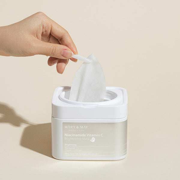Mary & May - Niacinamide Vitamin C Brightening Mask Pack 煙酰胺 +維他命C美白補濕面膜| Vegan 純素配方 30 塊 - 平行進口