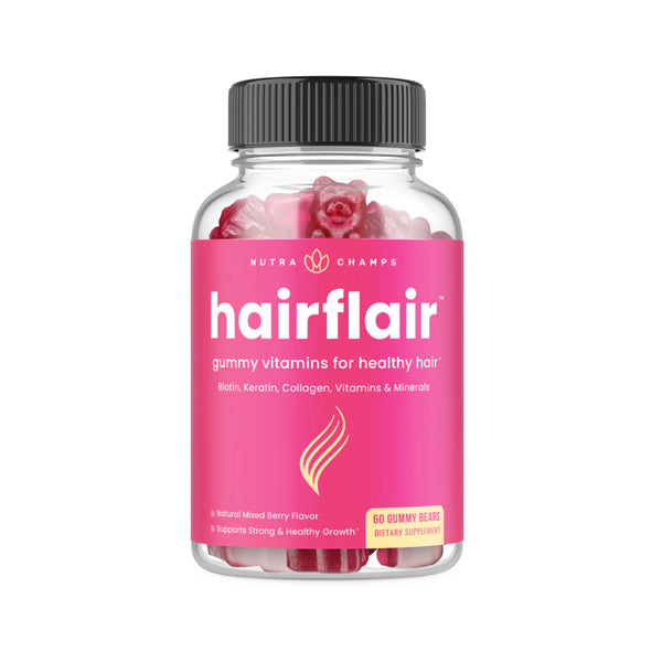 NutraChamps - 【預售 5月底到貨】hairflair 頭髮生髮維生素軟糖 60粒 - 平行進口