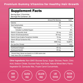 NutraChamps - 【預售 4月底到貨】hairflair 頭髮生髮維生素軟糖 60粒 - 平行進口