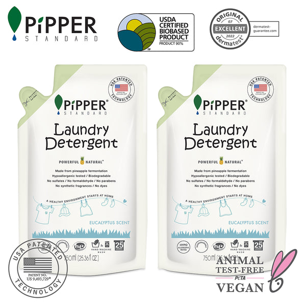 PiPPER Standard -【2包】天然洗衣液補充裝 750ml|尤加利葉香