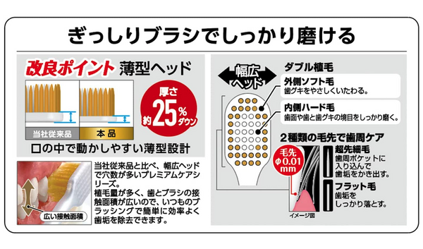 EBISU - Premium Care|#32 6列特級護理牙刷 | 大碼普通毛 | 4支| 顏色隨機 - 平行進口