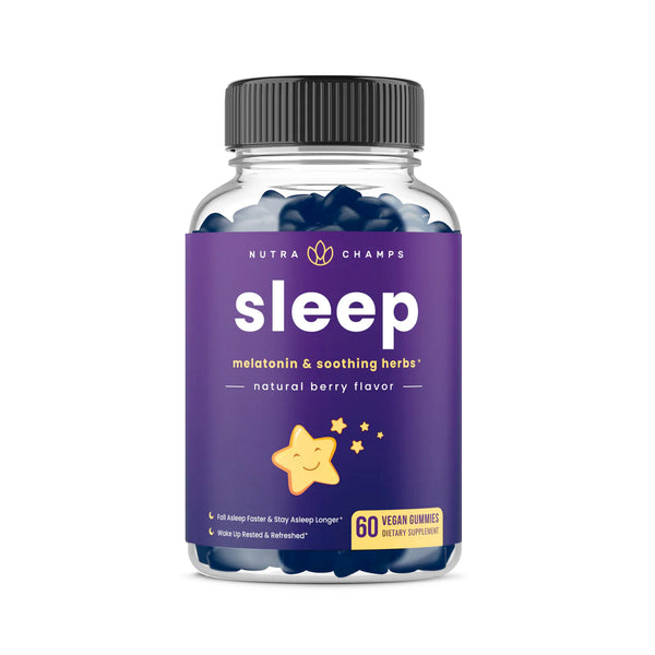 NutraChamps -【預售 5月底到貨】Sleep Melatonin 安心睡眠褪黑激素軟糖 60粒｜Vegan - 平行進口