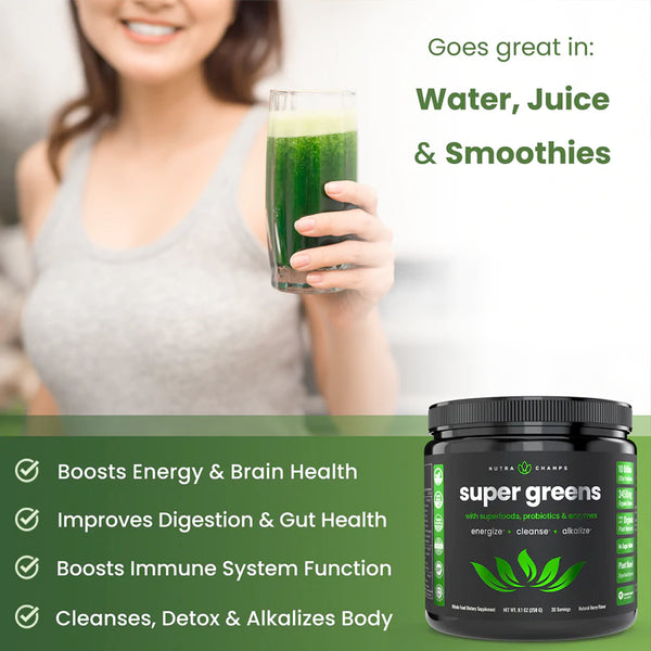 NutraChamps - 【預售 5月底到貨】Super Greens 超級綠粉蔬菜粉 258g - 平行進口