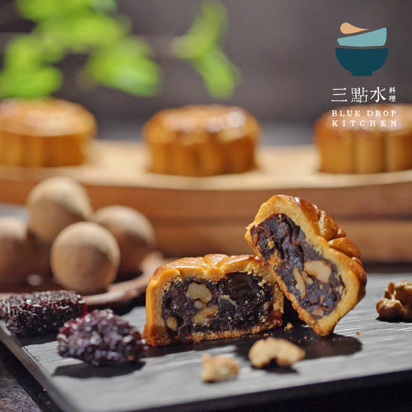 三點水 - 預訂｜煙燻桂圓南⁠棗合桃月餅禮盒｜四個裝
