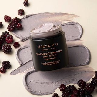 Mary & May - Blackberry Complex Glow Wash Off Pack 黑莓 + 紅茶抗皺柔膚泥膜 125g | Vegan 純素配方 - 平行進口