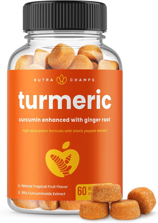 NutraChamps - 【預售 4月中到貨】Turmeric 姜黃全素軟糖｜天然熱帶水果味 60粒 - 平行進口