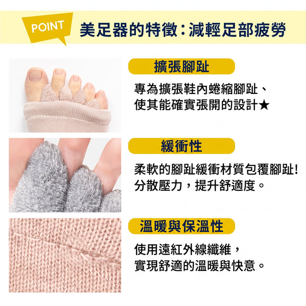 Dr. Scholl - 爽健 家用遠赤外線腳趾放鬆襪｜溫感舒緩、釋放足部冰冷疲勞（灰色）