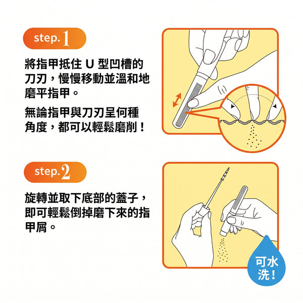 松本金型 - 魔法指甲挫磨甲筆 (藍色)｜防飛濺深爪安全防護指甲修整