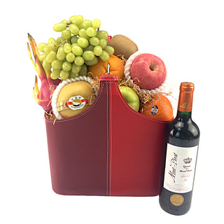 同人辦館 - 皇后蒙佩拉紅酒鮮果皮盒禮籃