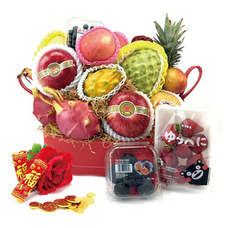 同人辦館 - 極品豐盛環球鮮果高級皮盒禮籃