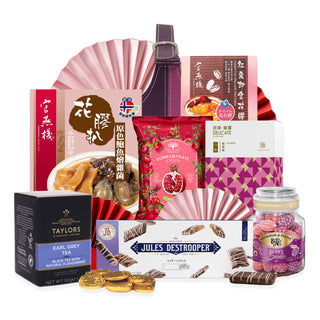 同人辦館 - 豪華歐美朱古力茶點花膠鮑魚賀歲禮籃