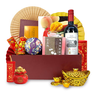 同人辦館 - 極品花膠紅酒歐日精選賀歲皮盒禮籃