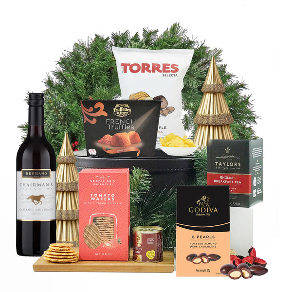 同人辦館 - 醇香紅酒．比利時法國奢華零食聖誕禮籃