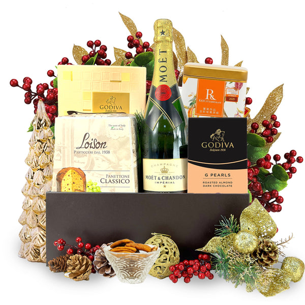 同人辦館 - Moët 璀璨香檳星光 × GODIVA 尊貴聖誕禮籃