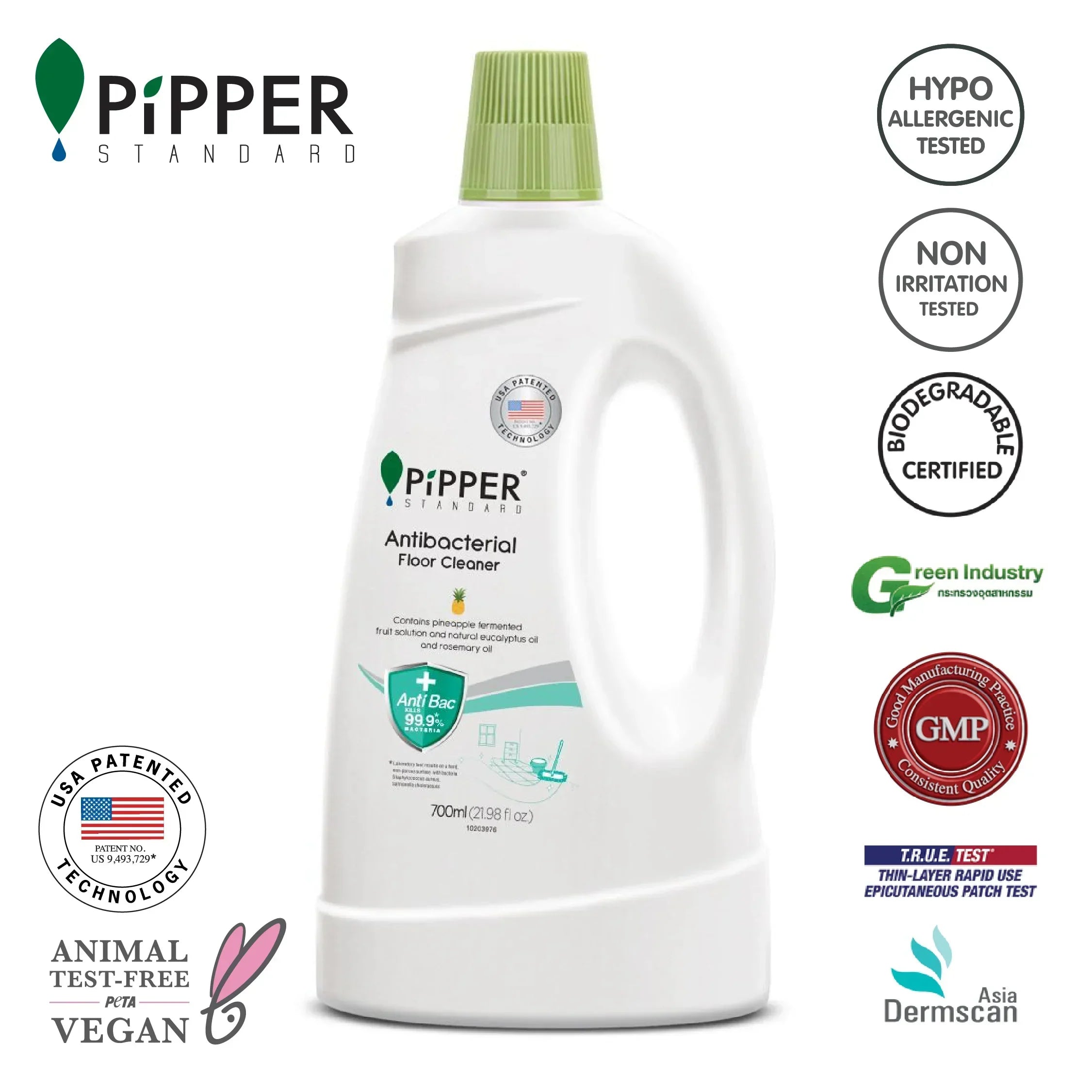 PiPPER Standard -【抗菌】99.9% 除菌 鳳梨酵素天然地板清潔劑 700ml | 同人辦館 Our HK Mall