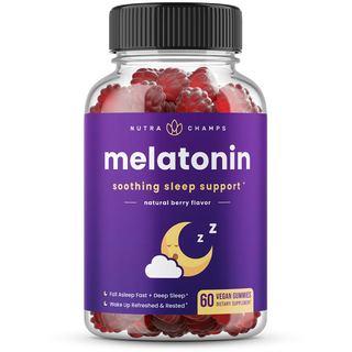 NutraChamps - Melatonin 安心睡眠褪黑激素軟糖 60粒｜Vegan - 平行進口