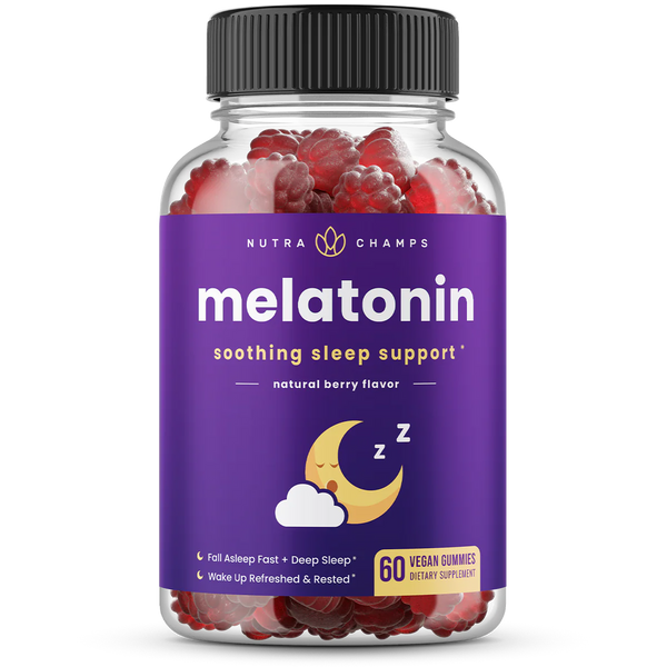 NutraChamps - Melatonin 安心睡眠褪黑激素軟糖 60粒｜Vegan - 平行進口