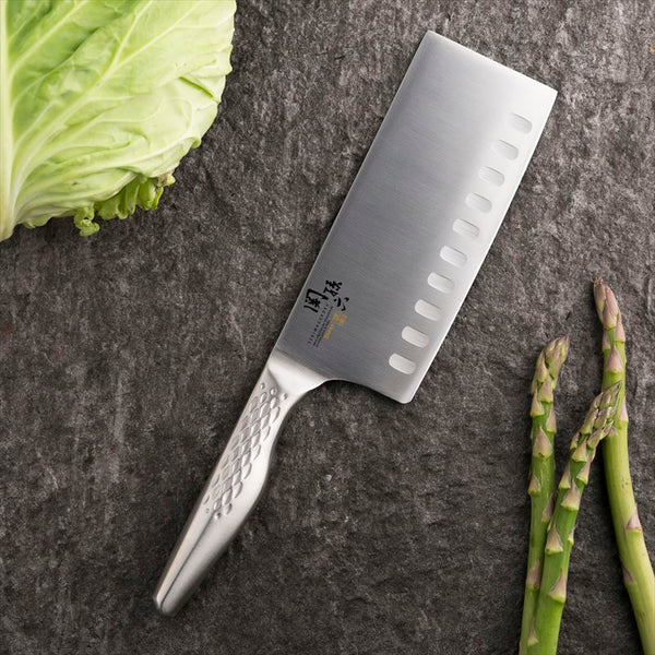貝印 Kai - 日本製關孫六｜不鏽鋼一體成形｜中式廚刀 165mm - 平行進口
