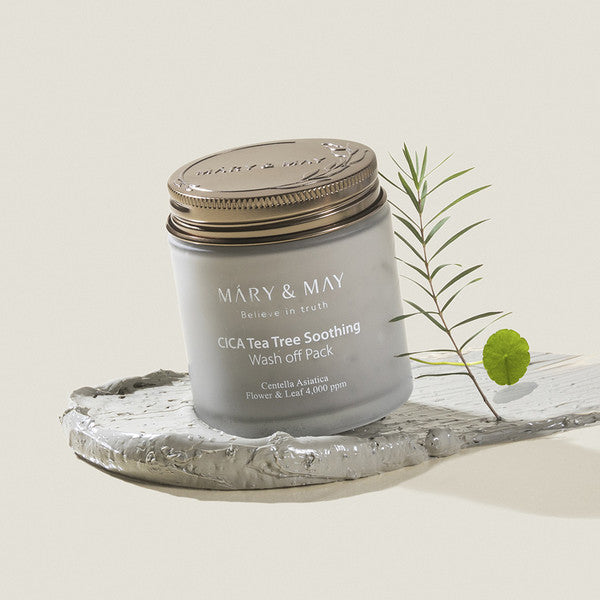 Mary & May - Cica Tea Tree Soothing Wash Off Mask Pack 積雪草 + 茶樹降紅消炎泥膜 | Vegan 純素配方 125g - 平行進口