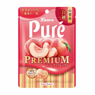 Kanro - Pure Gummy Premium 山梨縣白桃糖 54g - 平行進口｜此日期前最佳：2023年10月