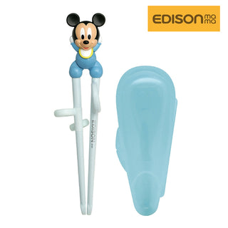 Edison Mama - Disney Mickey 學習筷附盒｜右手用｜藍色 - 平行進口