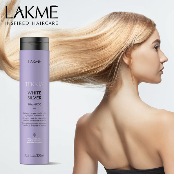 Lakme - Teknia White Silver shampoo 漂染後專用｜去黃洗頭水 | 銀白 300ml - 平行進口