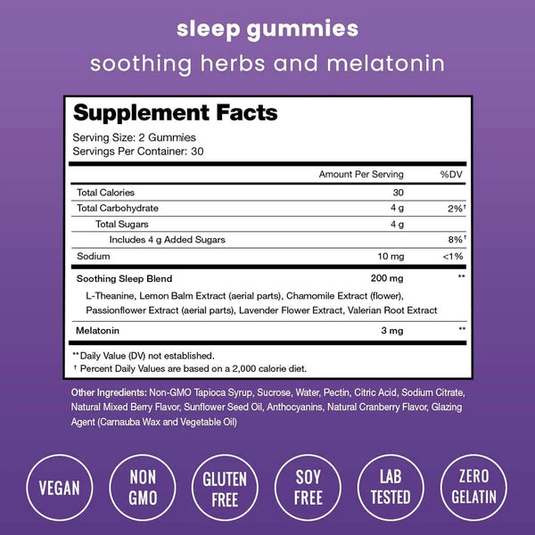 NutraChamps -【預售 4月中到貨】Sleep Melatonin 安心睡眠褪黑激素軟糖 60粒｜Vegan - 平行進口